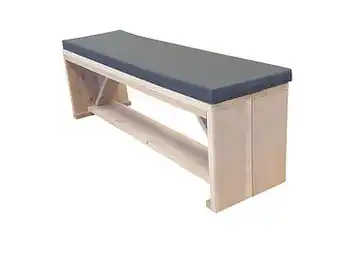 Brico Wood4you tuinbank Nick douglashout + kussen 200x38x43cm aanbieding
