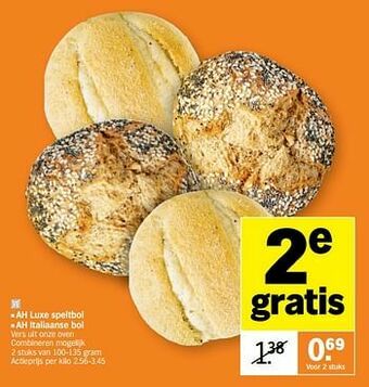 Albert Heijn Ah luxe speltbol ah italiaanse bol aanbieding