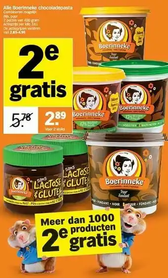 Boerinneke chocoladepasta puur