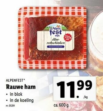 Lidl Rauwe ham aanbieding