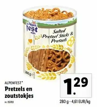 Lidl Pretzels en zoutstokjes aanbieding