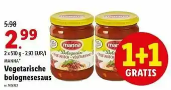 Lidl Vegetarische bolognesesaus aanbieding