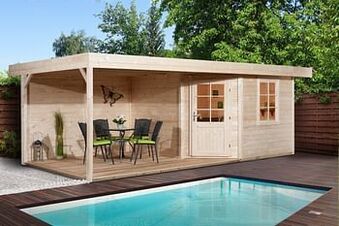 Brico Weka tuinhuis met overkapping 213+ Type B GR2 298x601cm aanbieding
