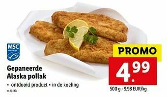 Lidl Gepaneerde alaska pollak aanbieding