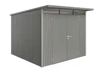 Brico Biohort tuinhuis AvantGarde A7 met dubbele deur kwarts grijs 260x300cm aanbieding