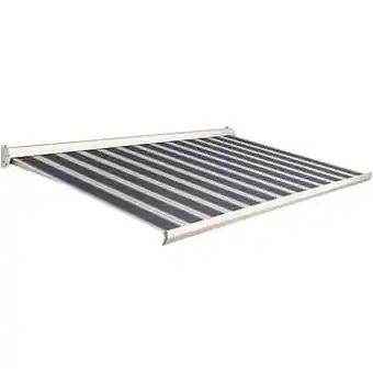 Brico Domasol zonnetent elektrisch ’Factor 10-C’ blauw/wit smalle strepen 400 x 250 cm aanbieding