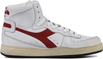 Bol.com Diadora sneakers dames - hoge sneakers / schoenen - leer - mi basket used z - wit combi - maat 40 aanbieding