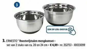 Lidl Roestvrijstalen mengkomset aanbieding