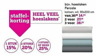 Leen Bakker Hoeslaken percale aanbieding