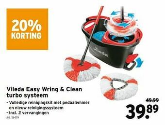 GAMMA Vileda easy wring + clean turbo systeem aanbieding