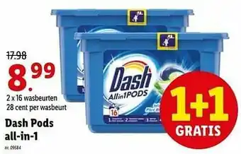 Lidl Dash pods all-in-1 aanbieding