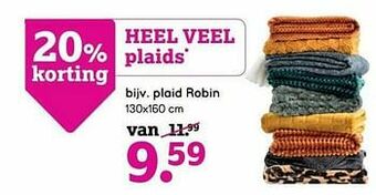 Leen Bakker Plaid robin aanbieding