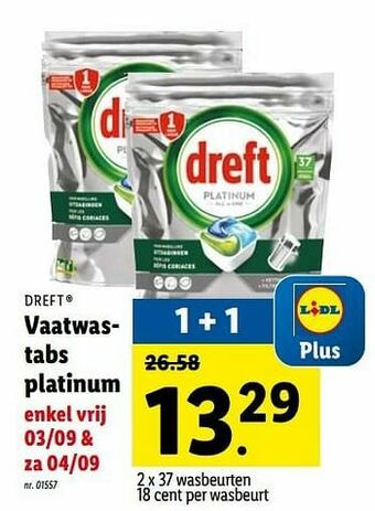 Lidl Vaatwastabs platinum aanbieding