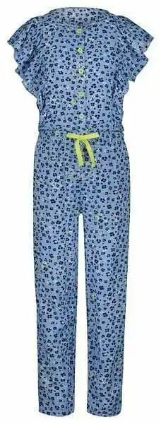 HEMA HEMA Kinderjumpsuit Bloem Blauw (blauw) aanbieding