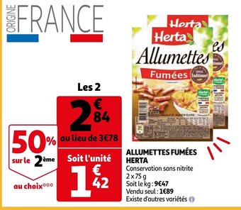 Auchan Allumettes Fumées Herta aanbieding