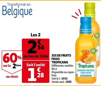 Auchan Jus De Fruits Frais Tropicana aanbieding