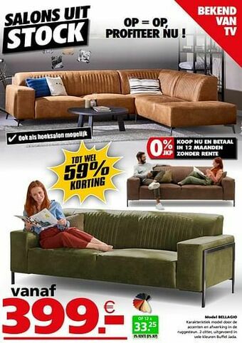 Seats and Sofas Model bellagio aanbieding