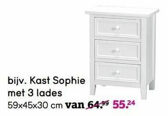 Leen Bakker Kast sophie met 3 lades aanbieding