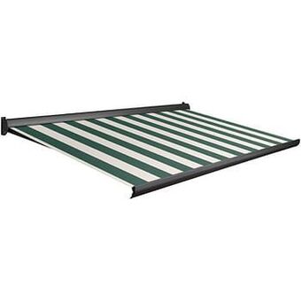 Brico Domasol zonnetent elektrisch ’Factor 10-A’ groen/witte strepen 400 x 250 cm aanbieding