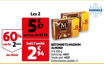 Bâtonnets Magnum Almond