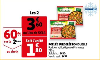 Auchan Poêlée Surgelée Bonduelle aanbieding