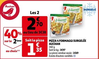 Auchan Pizza 4 Formaggi Surgelée Auchan aanbieding