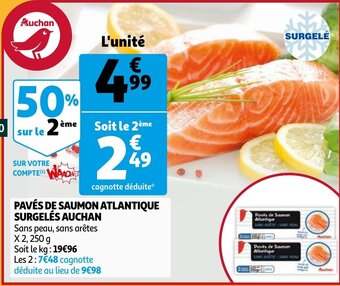 Auchan Pavés De Saumon Atlantique Surgelés Auchan aanbieding