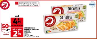 Auchan Crêpes Jambon Emmental Surgelées Auchan aanbieding