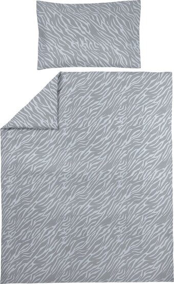 Bol.com Meyco baby zebra dekbedovertrek ledikant - grey - 100x135cm aanbieding