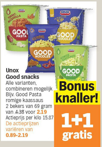 Albert Heijn Unox good snacks aanbieding