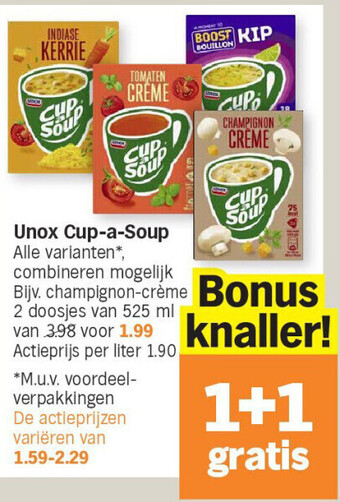 Albert Heijn Unox cup-a-soup aanbieding