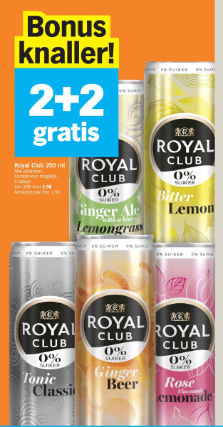 Albert Heijn Royal club 250 ml aanbieding