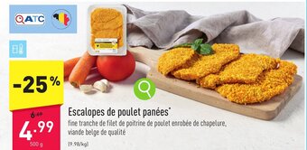 ALDI Escalopes de poulet panées 500g aanbieding