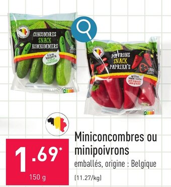 Miniconcombres ou minipoivrons 150g