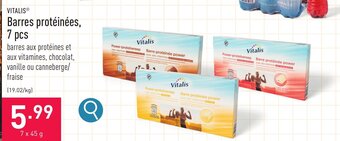 ALDI VITALISⓇ Barres protéinées, 7 x 45g aanbieding