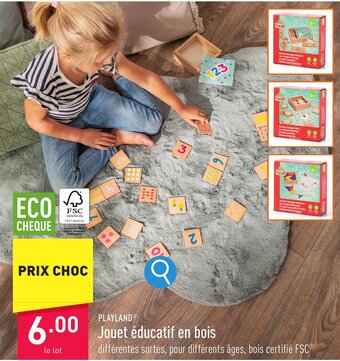 ALDI PLAYLAND Jouet éducatif en bois aanbieding