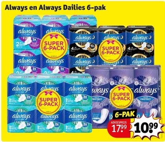 Kruidvat Always en always dailies 6-pak aanbieding