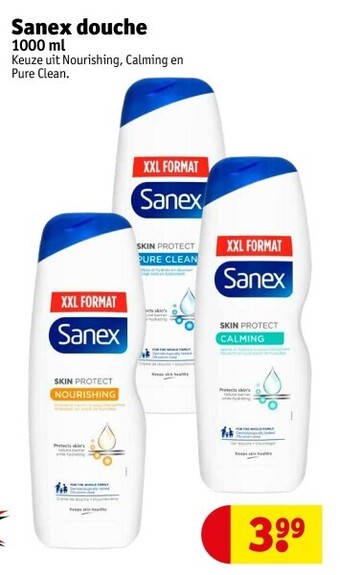 Kruidvat Sanex douche 1000 ml aanbieding