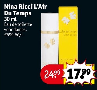 Kruidvat Nina ricci l’air du temps 30 ml aanbieding