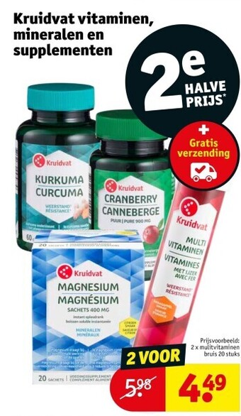 Kruidvat Kruidvat vitaminen, mineralen en supplementen aanbieding