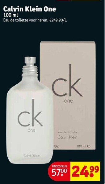 Kruidvat Calvin klein one 100 ml aanbieding