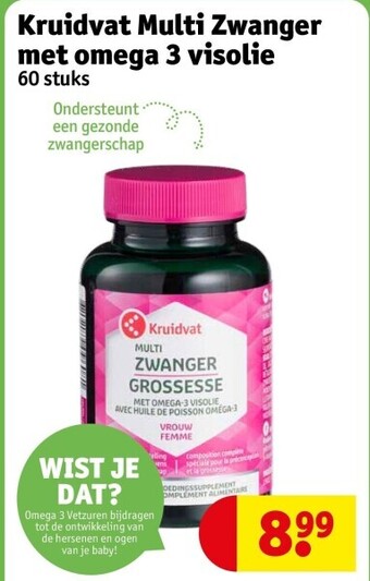 Kruidvat Kruidvat multi zwanger met omega 3 visolie 60 stuks aanbieding
