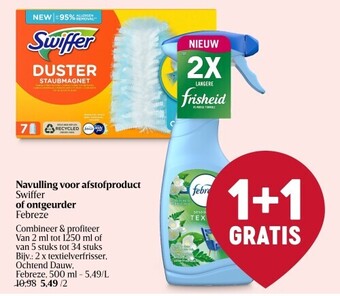Delhaize Navulling voor afstofproduct swiffer of ontgeurder Febreze aanbieding