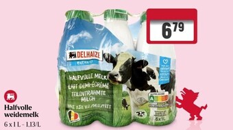 Delhaize Halfvolle weidemelk aanbieding