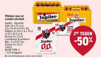 Delhaize Pilsbier met of zonder alcohol aanbieding