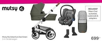 Baby & Tiener Mutsy nio adventure sea green 2-in-1 kinderwagen aanbieding