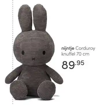 Baby & Tiener Nijntje corduroy knuffel 70cm aanbieding
