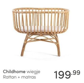 Baby & Tiener Childhome wiegje rattan + matras aanbieding