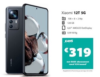Base Xiaomi 12t 5g aanbieding