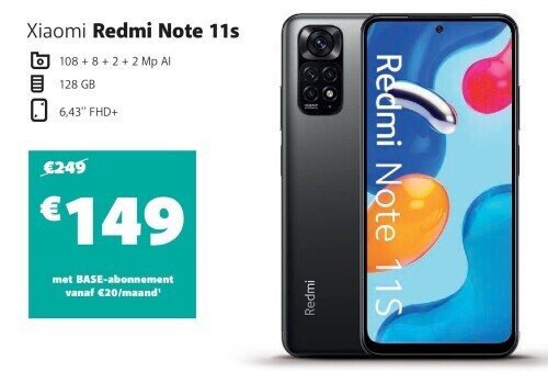 Base Xiaomi redmi note 11s aanbieding